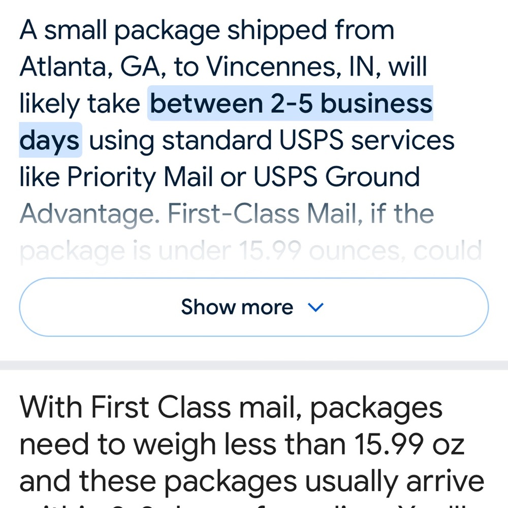 Shipping Information Notice